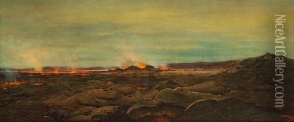 Lava Flow Oil Painting - Joseph (Joe) D. Strong