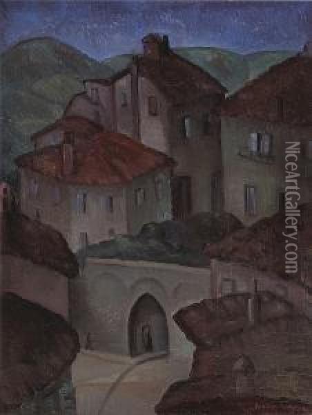 The Village Oil Painting - Rinaldo Cuneo