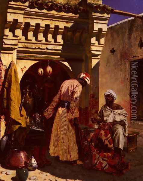 The Rug Merchant Oil Painting - Rudolph Ernst