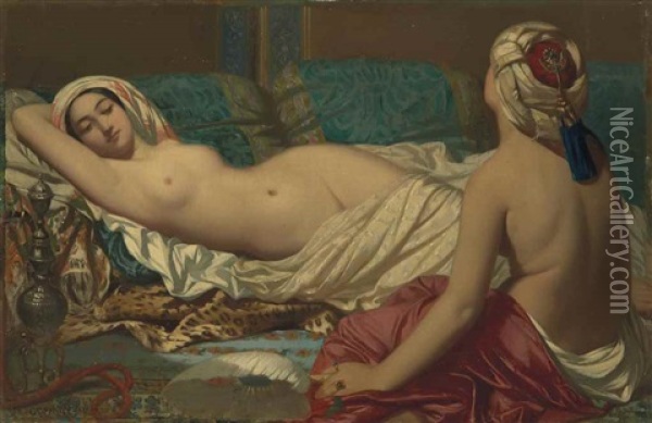 Odalisques Oil Painting - Edmond Aime Florentin Geffroy