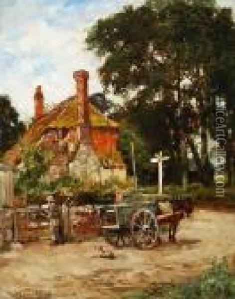 Horse And Carriage Oil Painting - Henry John Yeend King