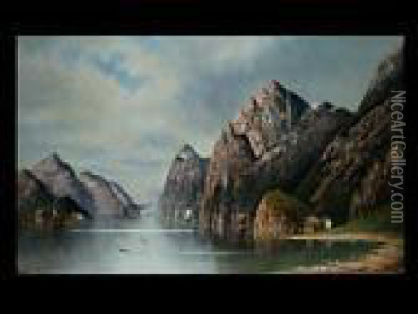 Fjordlandschaft Mit Dampfer Oil Painting - Karl Kaufmann