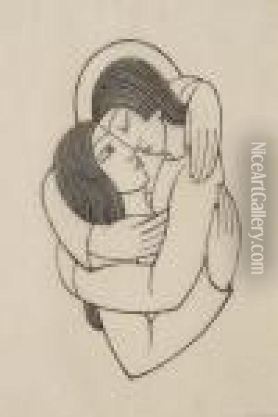The Soul And The Bridegroom Oil Painting - Eric Gill