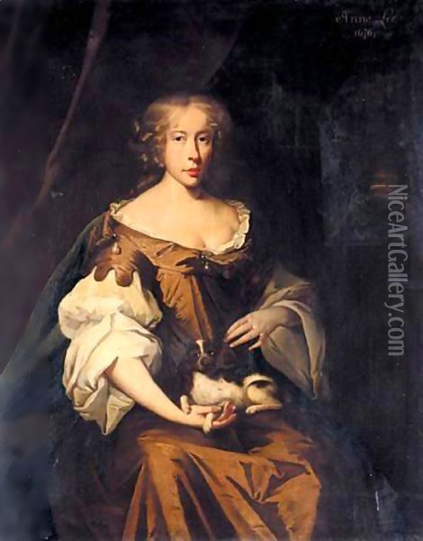 Portrait Of Ann Lee, Daughter Of John Warner Lee, Archdeacon Of Rochester   Oil Painting - John Riley