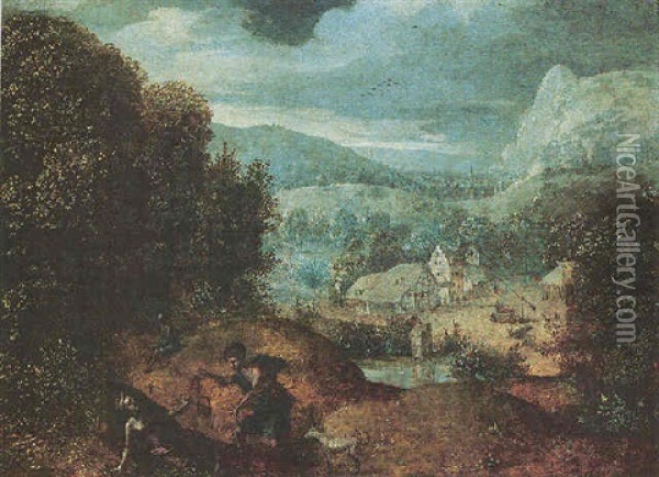 Cephalus And Procris Oil Painting - Herri met de Bles
