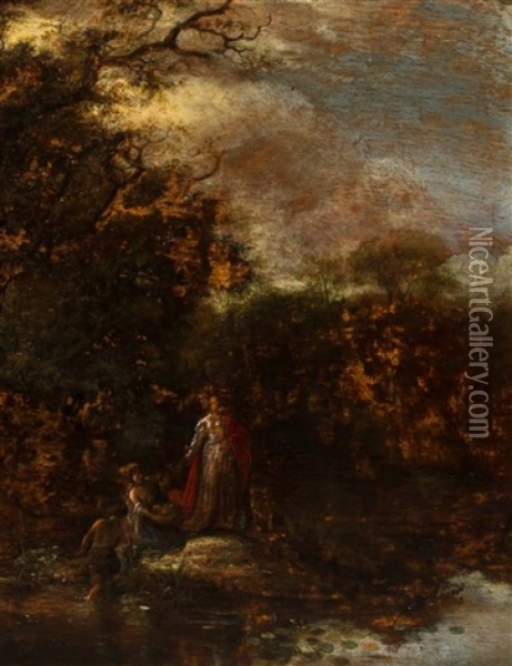 Finding Baby Moses Oil Painting - Jacob Jacobsz de Wet the Younger