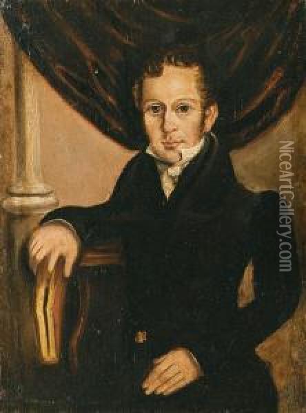 Portrait Of Daniel B. Reynolds, Age 12 Years, Dated 1846 Oil Painting - Henry Walton