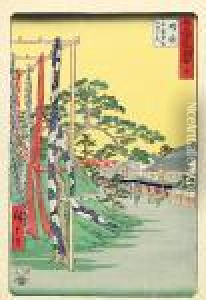 Narumi Oil Painting - Utagawa or Ando Hiroshige