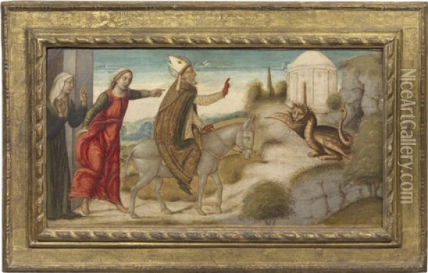 San Donato E Il Drago Oil Painting - Vincenzo di Benedetto Tamagni