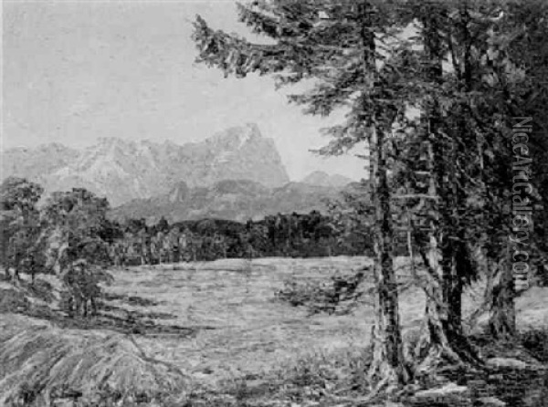 Blick Auf Die Zugspitze Oil Painting - Hugo (Emil Albert Hugo) Kreyssig