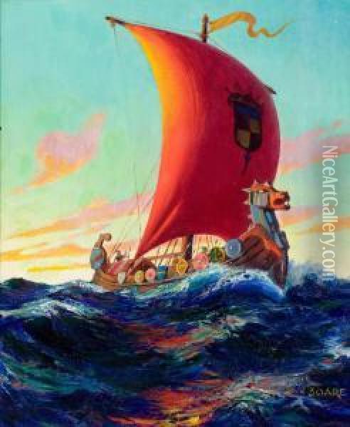 The Viking Ship Oil Painting - William Fulton Soare