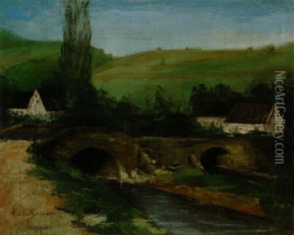 Paysage Aux Deux Ponts Oil Painting - Roger de La Fresnaye