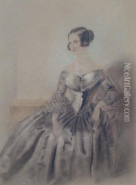 Portrait Of A Noble Lady Oil Painting - Alfred Taylor