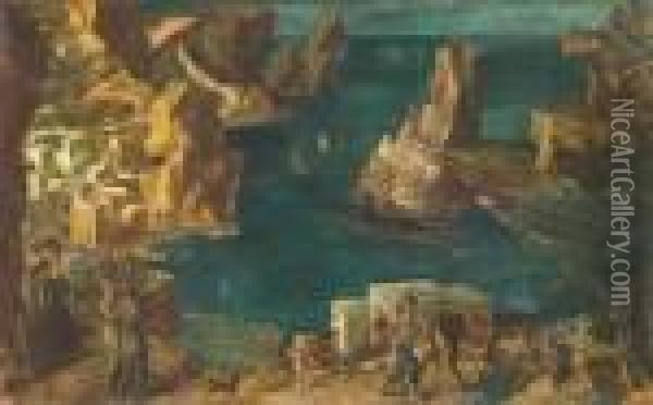 View Of Capri Oil Painting - Alexander Evgenievich Yakovlev