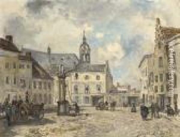 Place A Anvers Oil Painting - Johan Barthold Jongkind