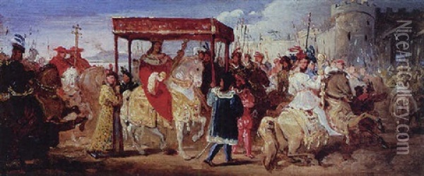Charles Viii Entering Naples Oil Painting - Francois-Joseph Heim