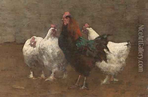Fowls 1896 Oil Painting - Horace Mann Livens