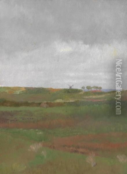 Dune Landscape In The Evening Oil Painting - Emilie Mediz-Pelikan
