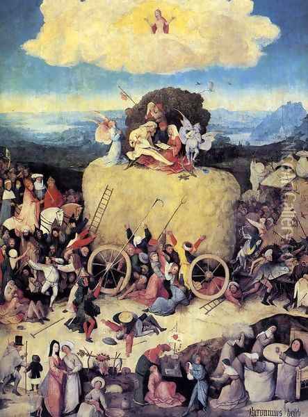Triptych of Haywain (central panel) Oil Painting - Hieronymous Bosch
