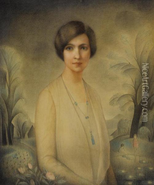 Portrait Of A Lady Oil Painting - Simkha Simkhovitch