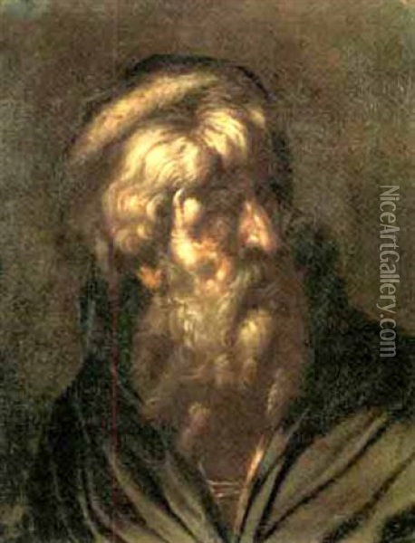Busto Di Uomo Con Barba Oil Painting - Giovanni Battista Beinaschi