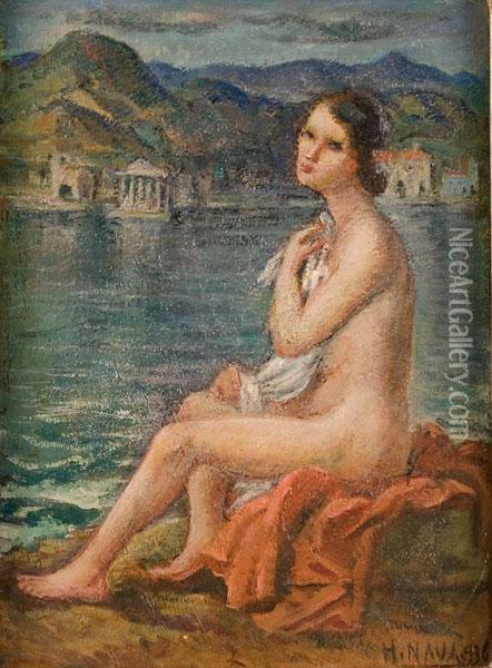 Nudo Di Donna Al Mare Oil Painting - Hector Nava