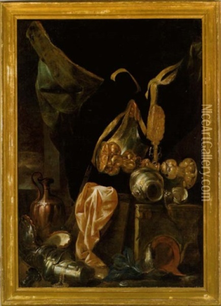 Stillleben Mit Prunkgefasen Und Teilen Einer Rustung Oil Painting -  Rembrandt van Rijn