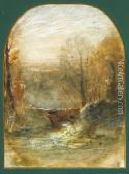 Le Pont Oil Painting - Francois Auguste Ravier