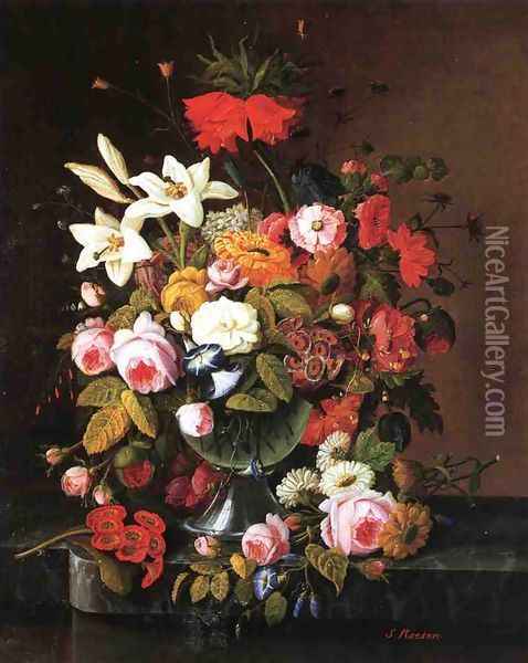 Floral Still Liife Oil Painting - Severin Roesen