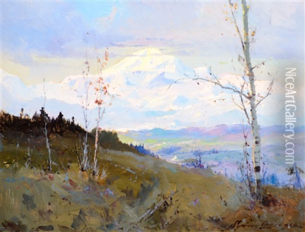 Mt. Mckinley From The Susitna Valley Oil Painting - Sydney Mortimer Laurence