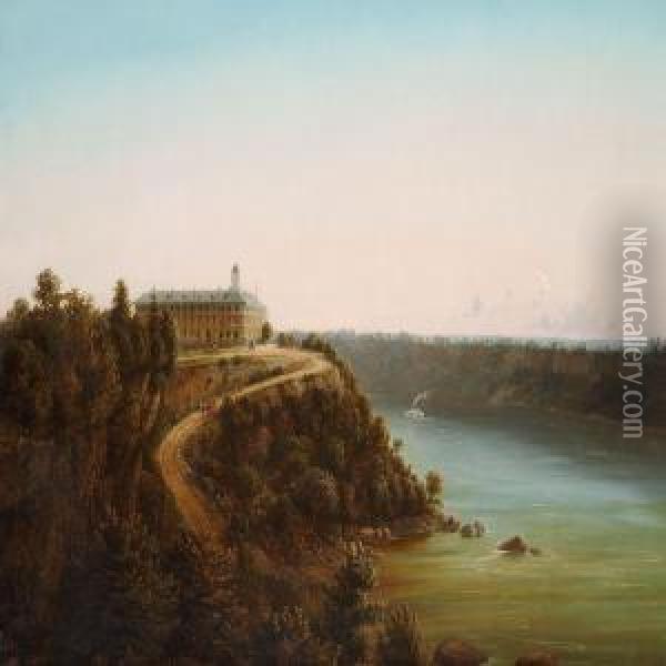 View From Niagarafalls Oil Painting - Ferdinand Reichardt