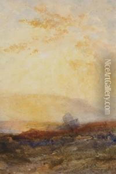 Sunset Oil Painting - Mary Weatherill