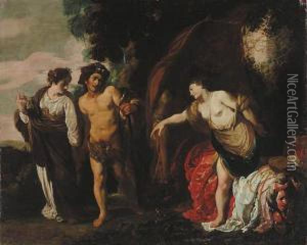 Herkules Na Rozstaju Drog (wybor Pomiedzy Cnota A Rozpusta) Oil Painting - Johann Liss