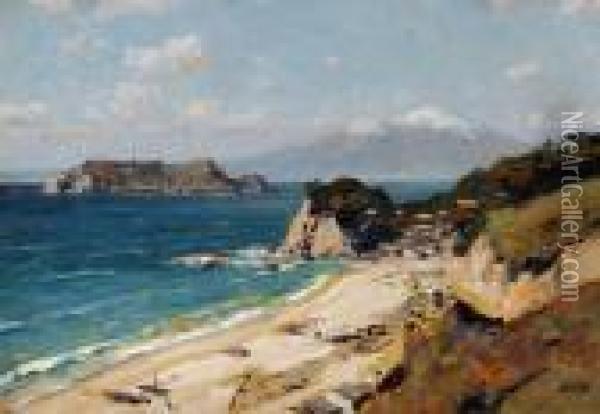 Blick Auf Den Fujijama Von Der Halbinsel Enoshima Aus Oil Painting - Erich Kips