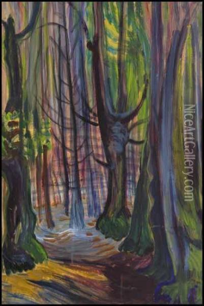 Deep Forest Path Oil Painting - Emily M. Carr