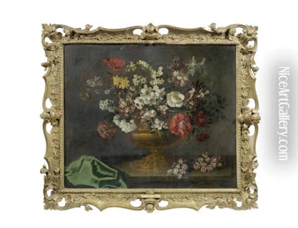 Still Life Of Flowers Oil Painting - Jean-Baptiste Belin de Fontenay the Elder