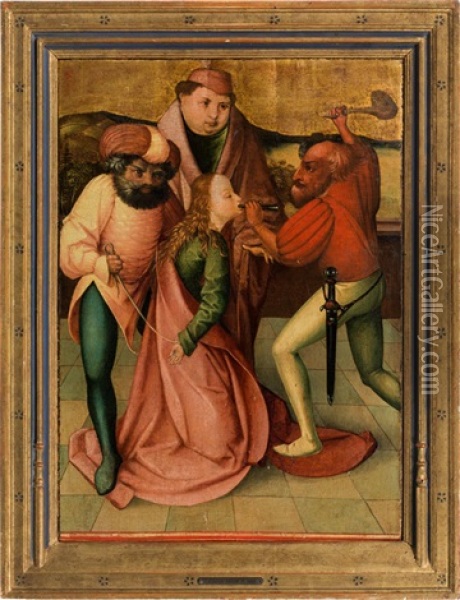 The Martyrdom Of Saint Apollonia Oil Painting - Rueland Frueauf the Elder