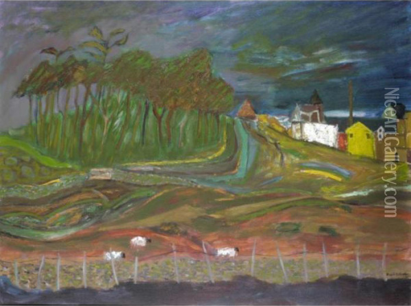 Village Scene, Fife Oil Painting - David Martin