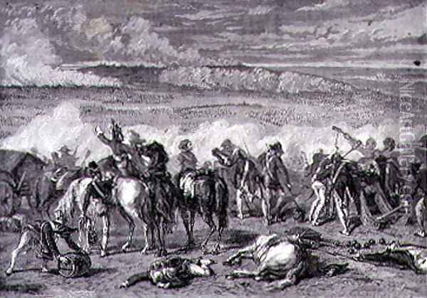 The Battle of Jemappes, 6 November 1792 Oil Painting - H. de la Charlerie