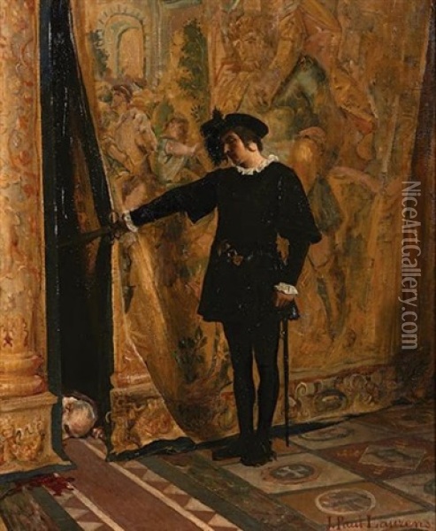 Hamlet Decouvrant Polonius Oil Painting - Jean Paul Laurens