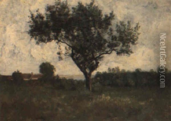 Paysage A L'arbre Oil Painting - Leon Richet