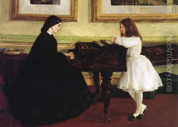 At the Piano Oil Painting - James Abbott McNeill Whistler