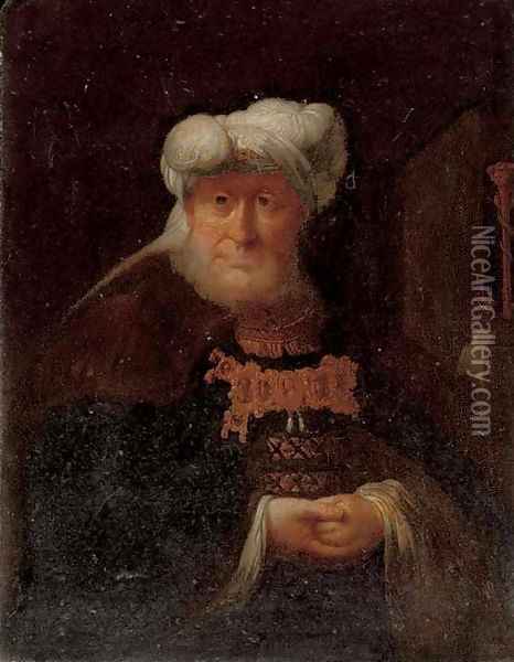 Portrait of a gentleman as an Oriental Oil Painting - Rembrandt Van Rijn