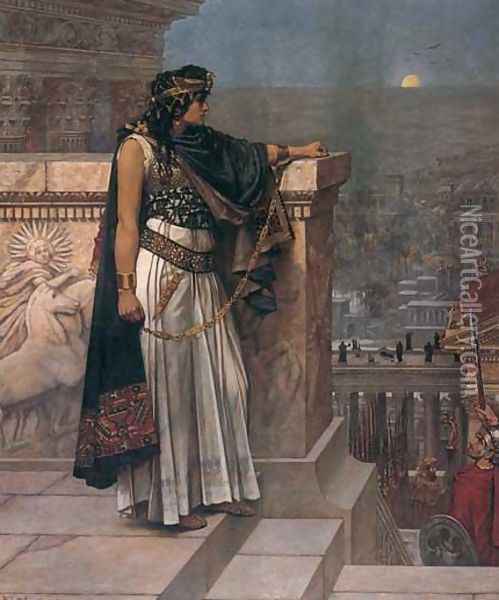 Queen Zenobia's Last Look upon Palmyra Oil Painting - Herbert Gustav Schmalz