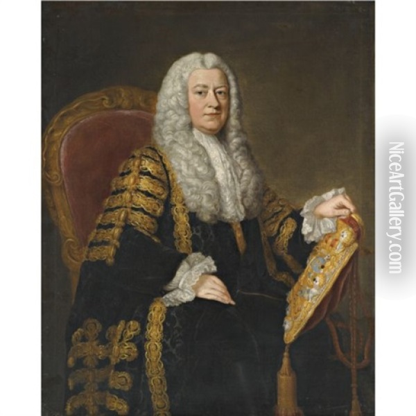 Portrait Of Philip Yorke, 1st Earl Of Hardwicke Oil Painting - William Hoare