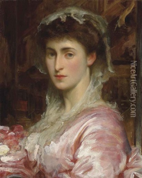 Portrait Of May Sartoris, Mrs Henry Evans Gordon Oil Painting - Lord Frederic Leighton