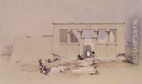 Temple at Wady Dabod, Nubia 1849 Oil Painting - David Roberts