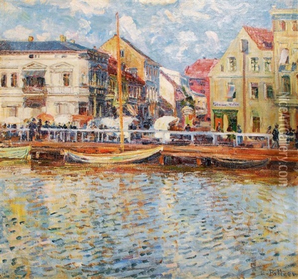 Flundermarkt In Swinemunde Oil Painting - Emil Pottner