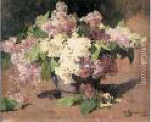 Bouquet De Lilas Oil Painting - Georges Jeannin