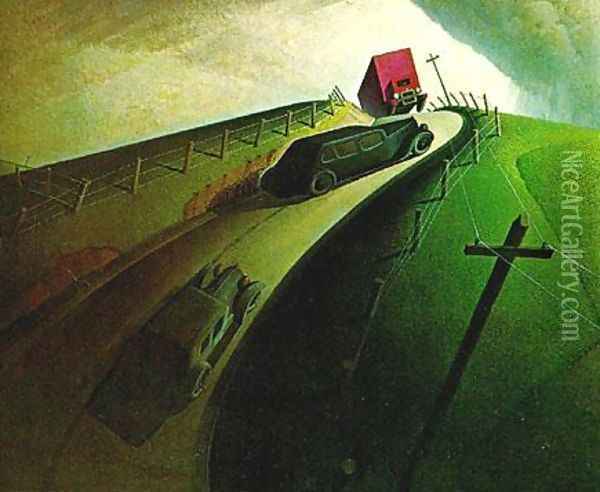 Death on Ridge Road Oil Painting - Grant Wood